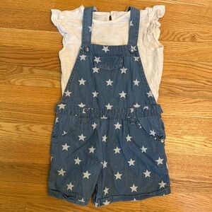 Toddler Girl Denim Overall Set